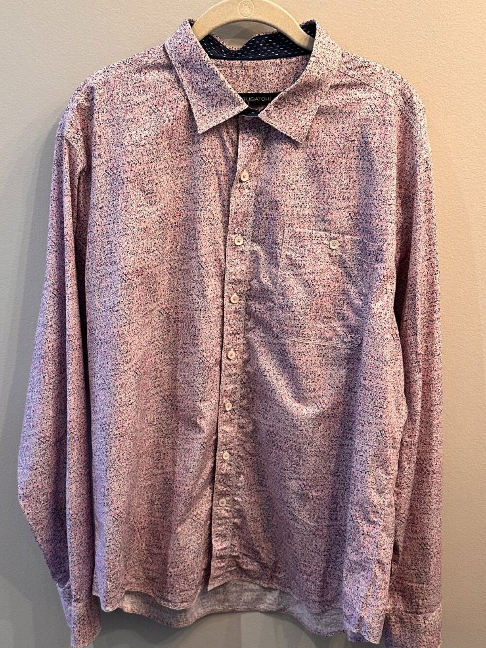 Authentic Bugatchi Uomo Abstract Confetti Print Button Down Shirt - Size Large